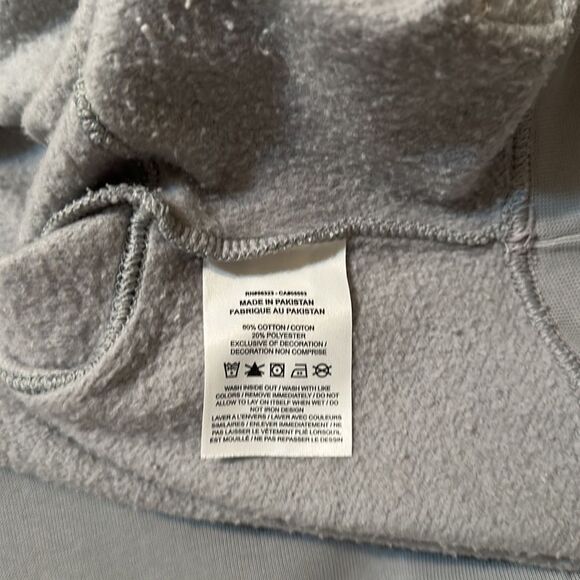 Nike L Gray Duke JUST DO IT logo Campus Collection Fleece Crop Boxy Sweatshirt - Picture 10 of 11
